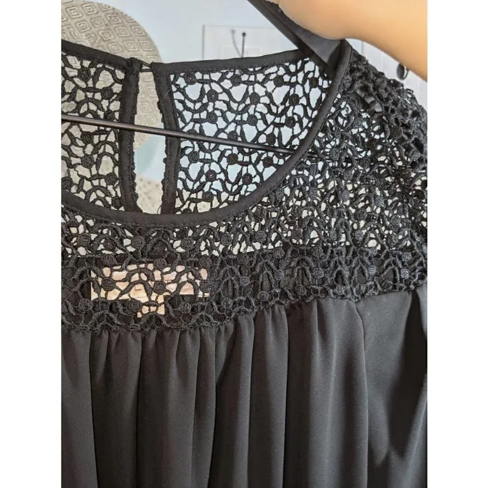 Loft Black Lace Detail Top